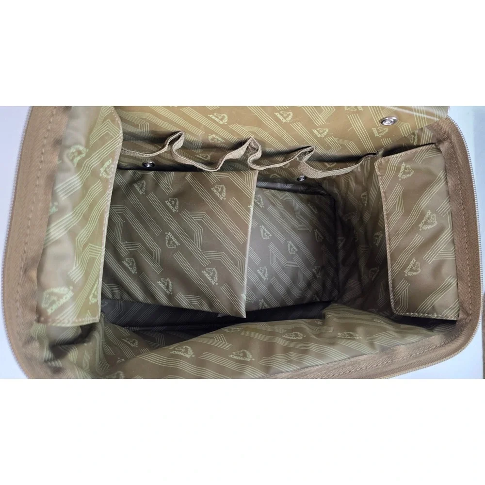 Jordache Train Case Womens Brown Floral Tapestry Makeup Vanity Bag Handle VTG